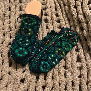 Hand Knitted Turkish Wool Socks | 100 % Natural Wool | Indoor Slipper Socks